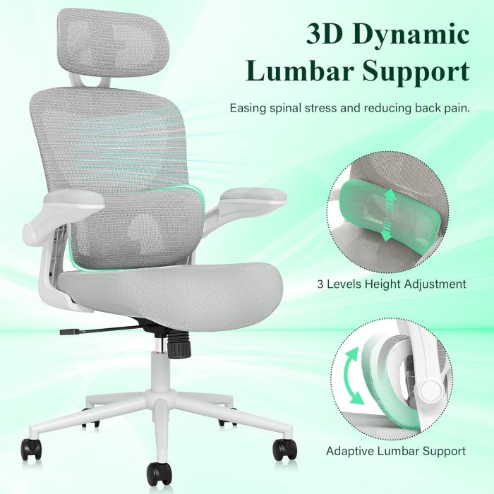 SUNNOW Ergonomic Mesh Office Chair (Grey) (image 5)