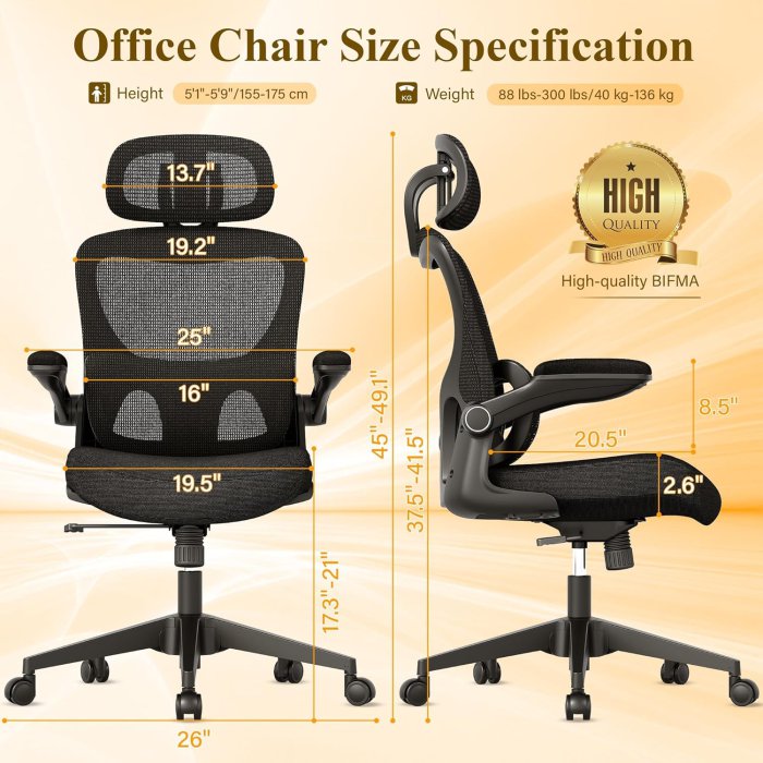 SUNNOW Ergonomic Mesh Office Chair with Adjustable Lumbar Support (image 3)
