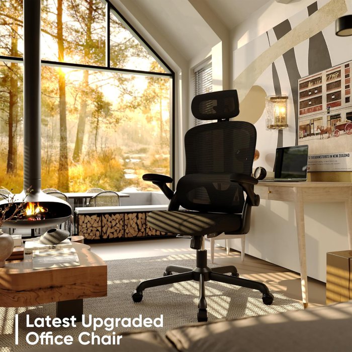 SUNNOW Mesh Office Chair with Lumbar Support & 3D Arms (image 2)