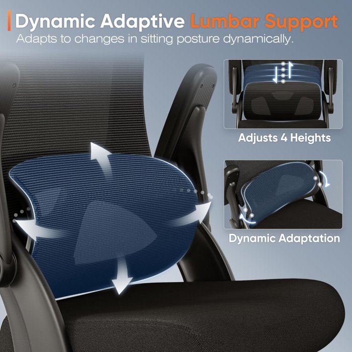 SUNNOW Mesh Office Chair with Lumbar Support & 3D Arms (image 5)